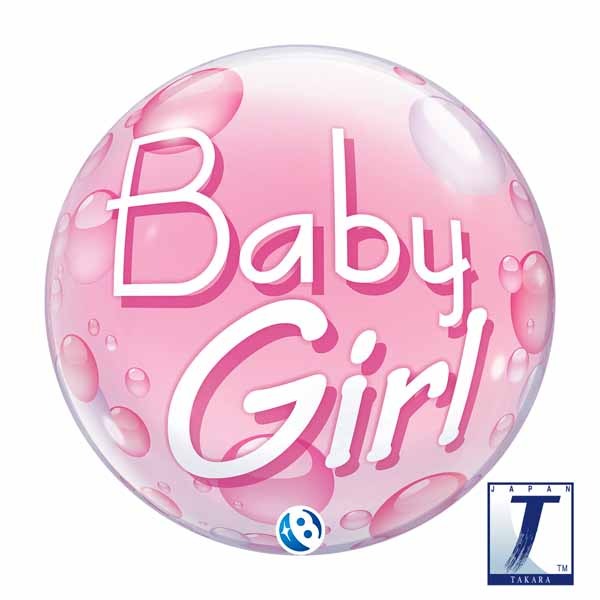 Baby Girl Pink 22-Inch Bubble Balloon
