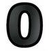 Black 3D Plastic Number 0 Decoration, 11 Inch