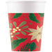PAPER CUPS 7OZ 8/PK HOLLY POINSETIA