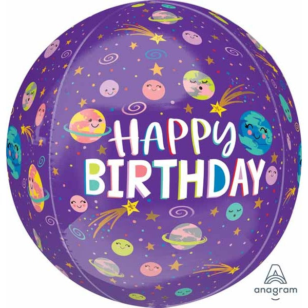 Smiling Galaxy Orbz 16-Inch Foil Balloon