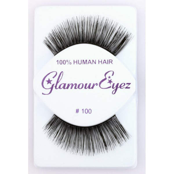 Glamour Eyez Black False Eyelashes, Regular #100