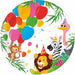 Jungle Balloons 9-Inch Paper Plates, 8 Pack
