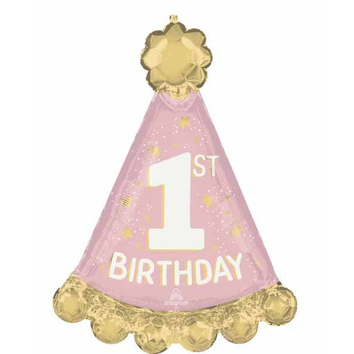 Miss 1st Birthday Party Hat Foil Balloon, 34 Inch