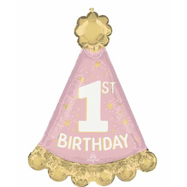 Miss 1st Birthday Party Hat Foil Balloon, 34 Inch