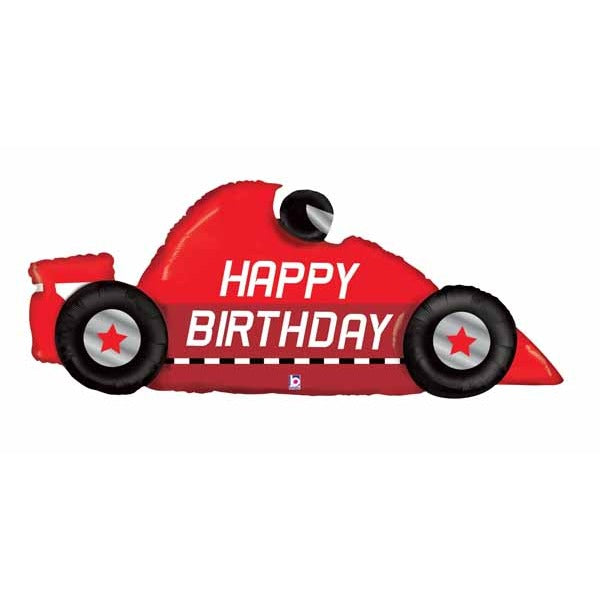 Race Car Birthday Shaped Foil Balloon, 56 Inch