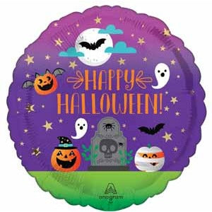 Fun & Spooky Halloween 18" Round Foil Balloon