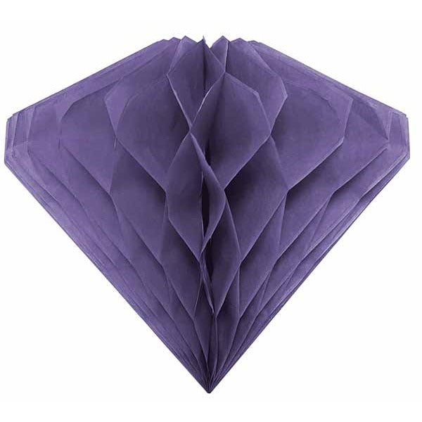 Purple Honeycomb Hanging Diamond Decoration, 7.8 Inches