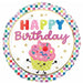Vibrant Cupcake Happy Birthday 18-Inch Round Foil Balloon