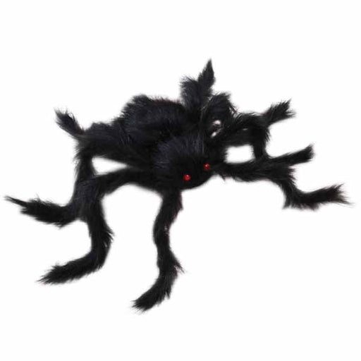 30-Inch Black Hairy Posable Spider
