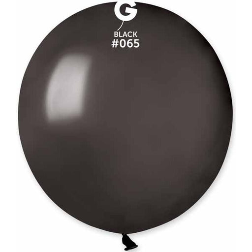 Gemar 19-Inch Metallic Black Latex Balloons #065, 25 Count