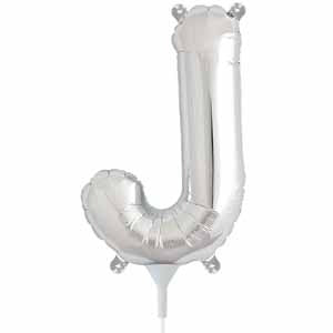 16-Inch Silver Letter J Balloon