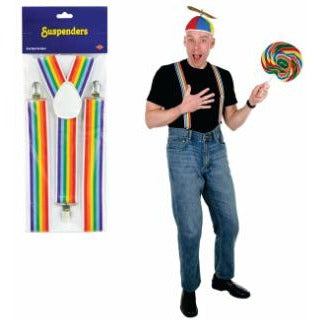 Adjustable Rainbow Suspenders, One Size