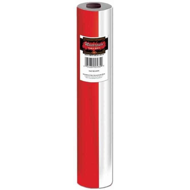 RED & WHITE STRIPES TABLE ROLL 40"X100'