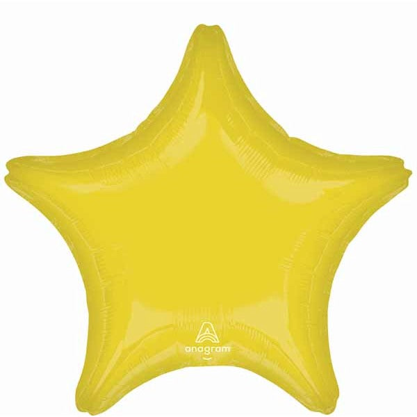 Vibrant Yellow Star Foil Balloon, 19 Inch