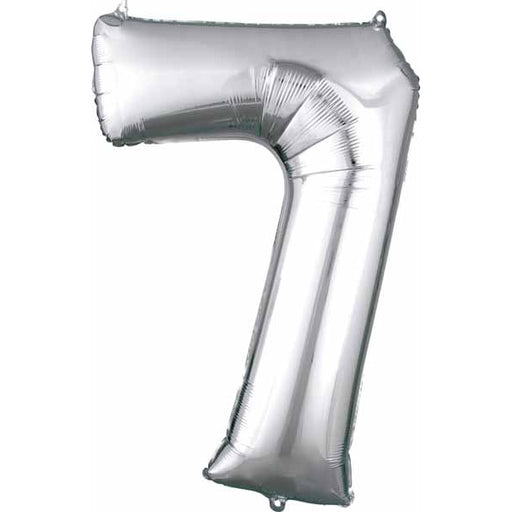 34-Inch Silver Number 7 Foil Balloon