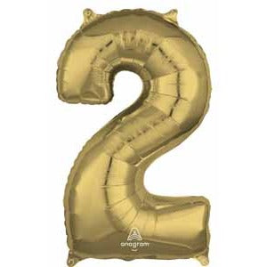 26-Inch White Gold Number 2 Balloon