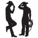 COWBOY SILOUETTE 35"&37" 2/PKG
