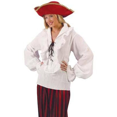 White Fancy Pirate Shirt with Ruffled Front