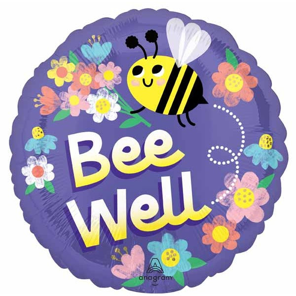 Bee Well 18 Inch Round Get Well Foil Balloon