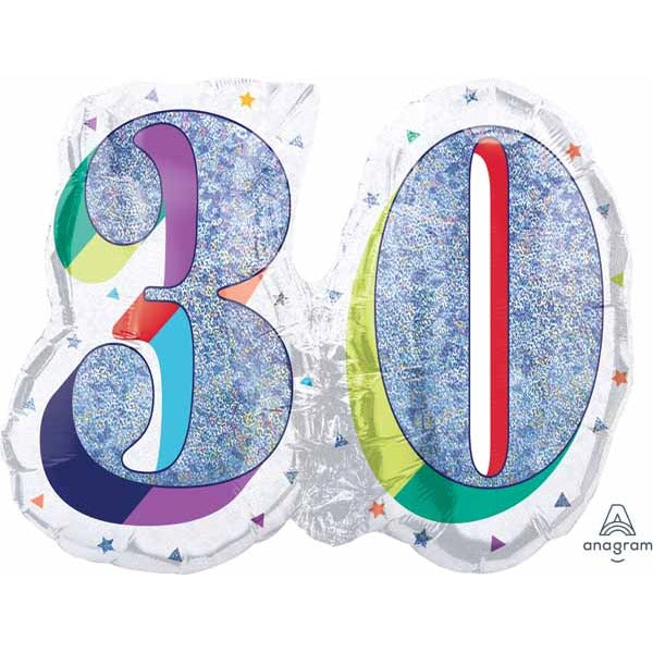 HERES TO U BDAY #30 26" SHAPE P40 PKG