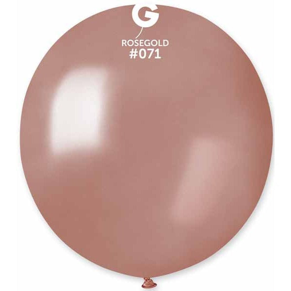 Gemar 19" Metallic Rose Gold Latex Balloons, 25 Count
