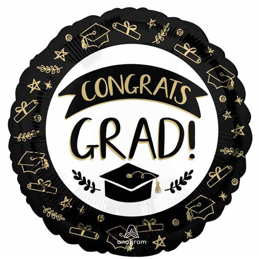 Sketch Congrats Grad 18" Round Foil Balloon