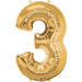 34-Inch Gold Number 3 Balloon