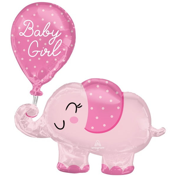 Baby Girl Elephant 31-Inch Foil Balloon