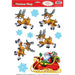 Santa & Sleigh Christmas Clings, 10 Per Sheet