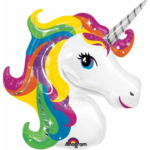 Anagram 33-Inch Rainbow Unicorn Head Foil Balloon