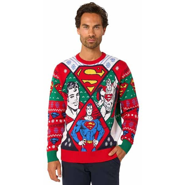 Suitmeister Superman Christmas Sweater, X-Small