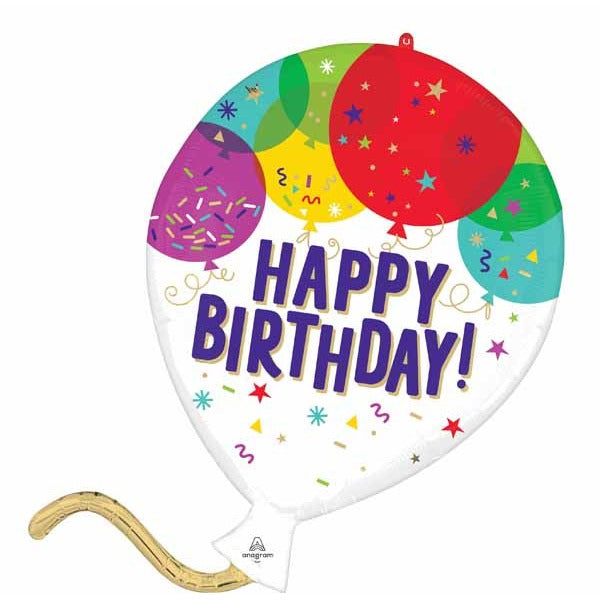 Birthday Balloons 26-Inch Shaped Foil Balloon
