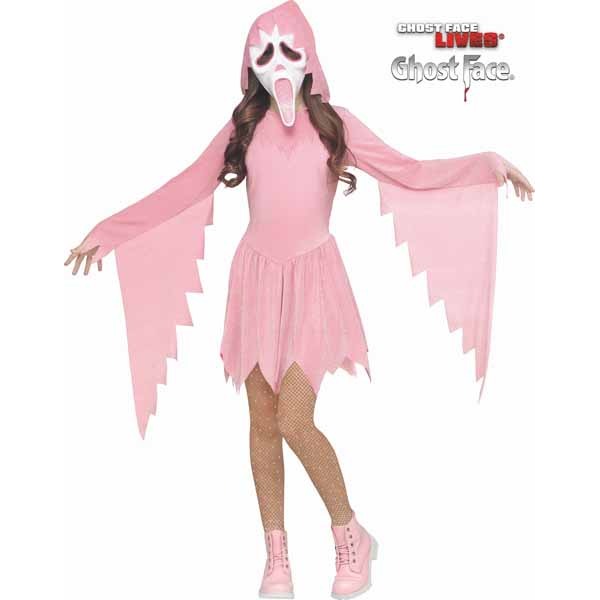 Pastel Pink Sparkle Ghostface Child Costume, Extra Large