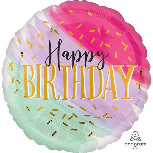 Watercolour Birthday Jumbo Foil Balloon, 28 Inch