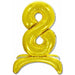 26-Inch Gold Stand-Up Number 8 Balloon