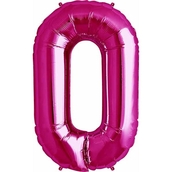 34-Inch Magenta Number 0 Balloon