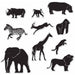 Jungle Animal Silhouette Decorations, 10-Pack