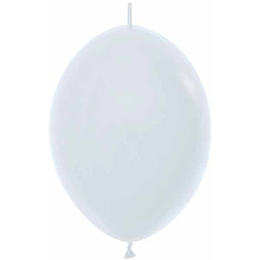Sempertex White 12-Inch Link-O-Loons Latex Balloons, 25 Pack
