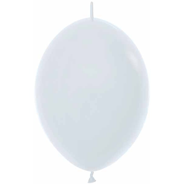 Sempertex White 12-Inch Link-O-Loons Latex Balloons, 25 Pack
