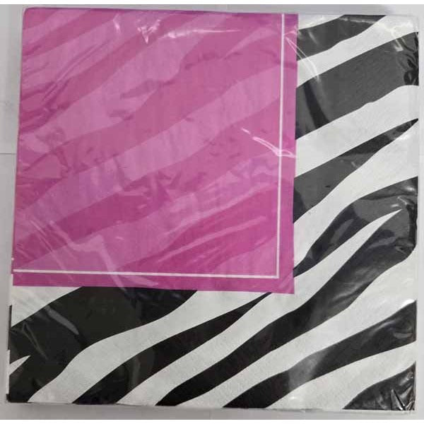 Zebra Party Luncheon Napkins, 16 Count