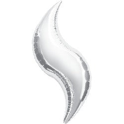 28-Inch Silver Curve Foil Balloon