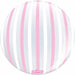 Prima White and Pink Striped Sphere Balloon, 20 Inch