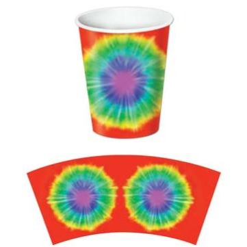 TIE DYE CUPS 9 OZ. 8/PKG