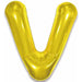 Gold Letter V Foil Balloon, 34 Inch
