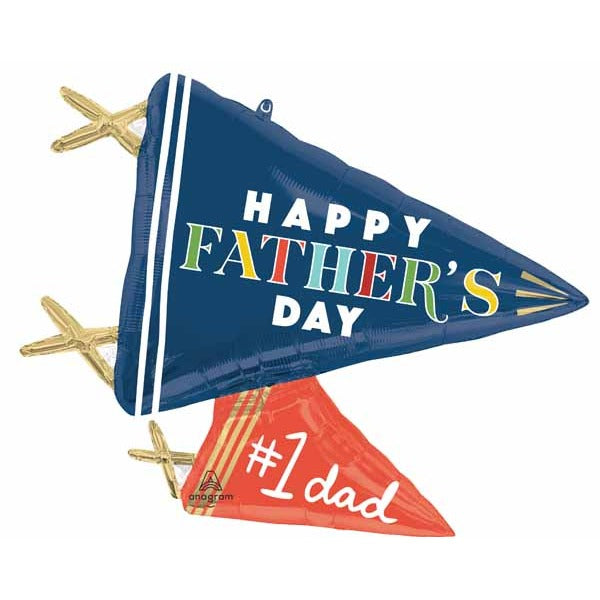 Happy Father's Day Varsity Pennants 28-Inch Foil Balloon