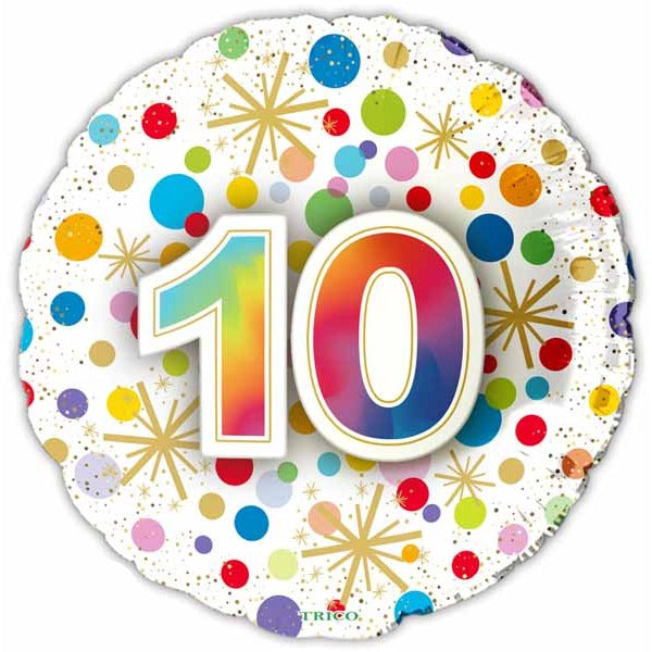 Number 10 Foil Balloon, 18 Inch