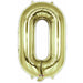 34" White Gold Number 0 Balloon