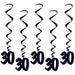 Black Number 30 Hanging Whirls, 5 Pack
