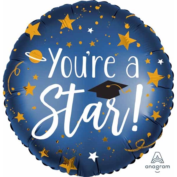 You're a Star Grad 18-Inch Round Foil Balloon
