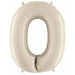 Megaloon Number 0 Balloon in White Sand, 34 Inch